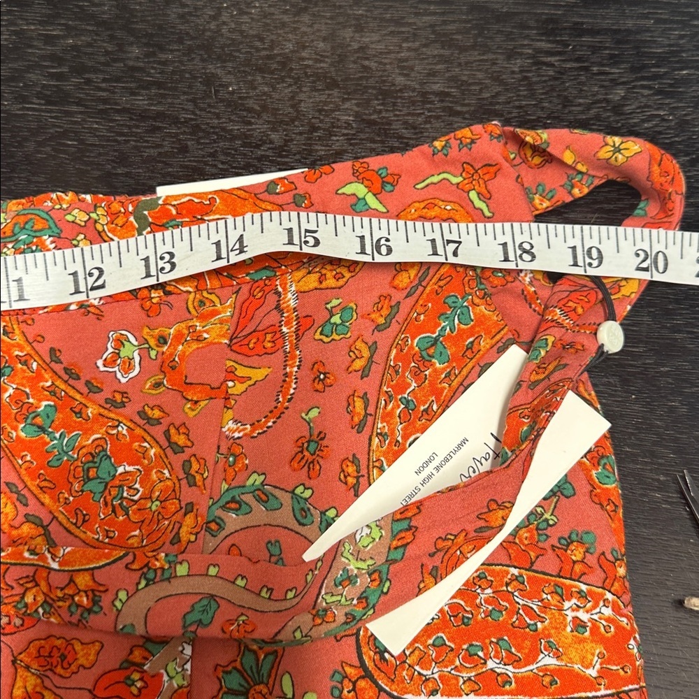 NWT Haver + Blair Wide Leg Orange Paisley Waist Tie Pull On Pants Sz XL - Picture 10 of 13